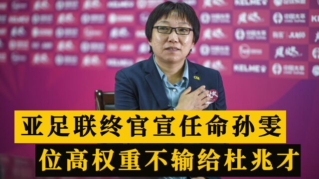 亚足联官宣公布任命!孙雯任中国代表团团长,位高权重不输杜兆才