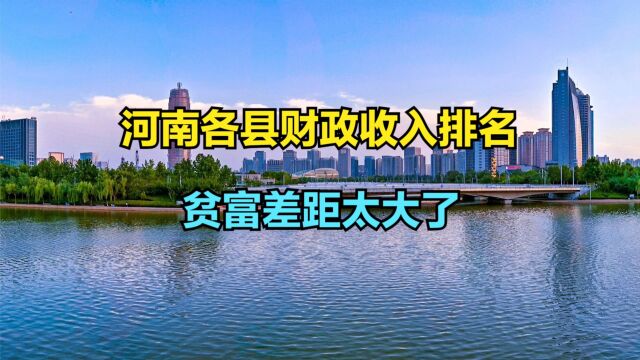 2022河南182个县财政收入排行榜,3个超100亿,你知道都是谁吗?