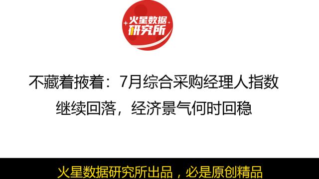 不藏着掖着:7月综合采购经理人指数继续回落,经济景气何时回稳