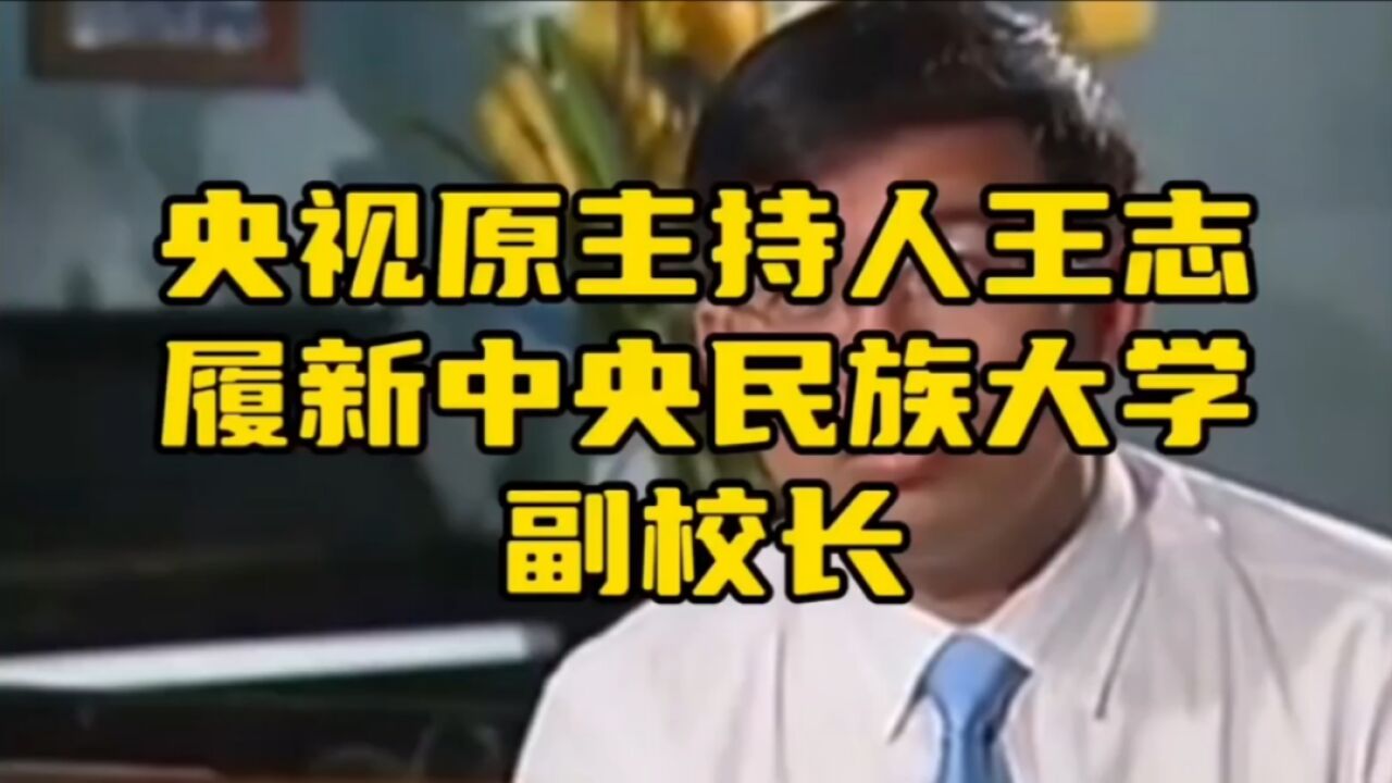 央视原主持人王志履新中央民族大学副校长