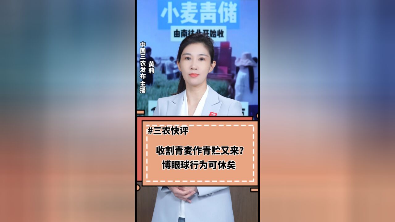 三农锐评丨收割青麦作青贮又来? 博眼球行为可休矣