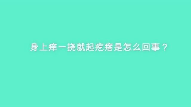 身上痒一挠就起疙瘩是怎么回事?