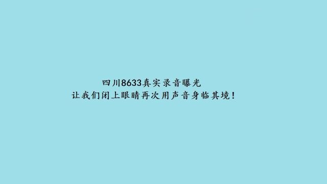 四川8633“真实录音”曝光!还原真实中国机长