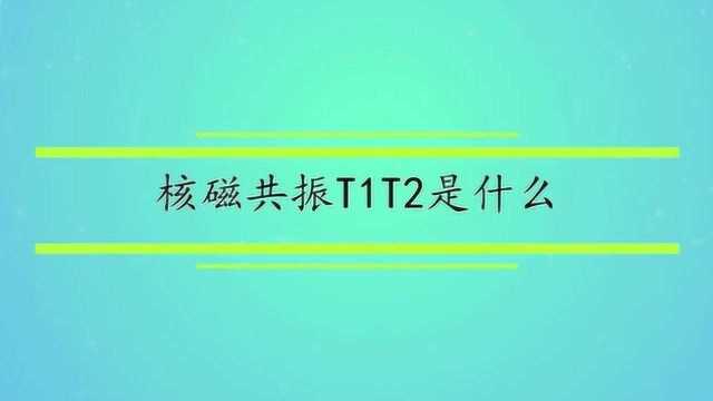 核磁共振T1T2是什么