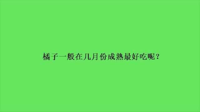 橘子一般在几月份成熟最好吃呢?