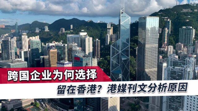 跨国企业都坚持留在香港,港媒:“一国两制”下的香港未来更美好