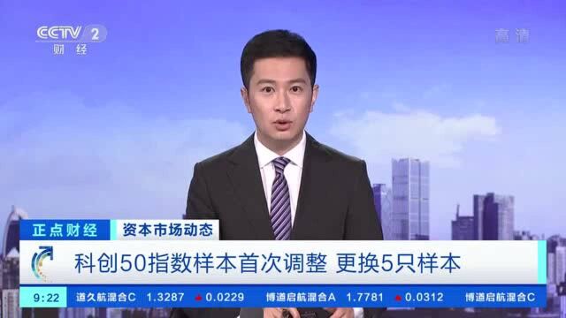 科创50指数样本首次调整!更换5只证券,9月14日生效