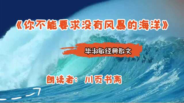 有声朗读毕淑敏《你不能要求没有风暴的海洋》