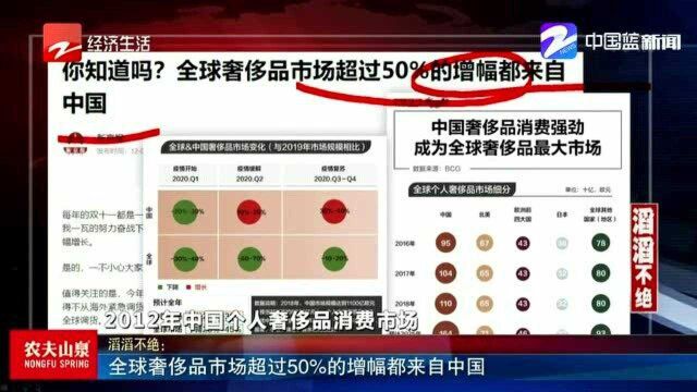 全球奢侈品市场超过50%的增幅都来自中国