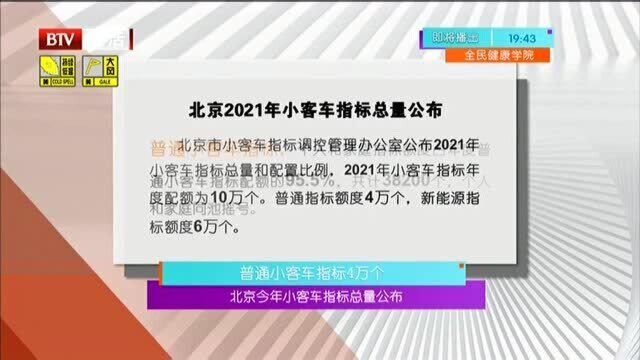 普通小客车指标4万个:北京今年小客车指标总量公布