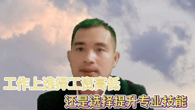 在工作上以工资高低为标准,还是提升专业技能为主?