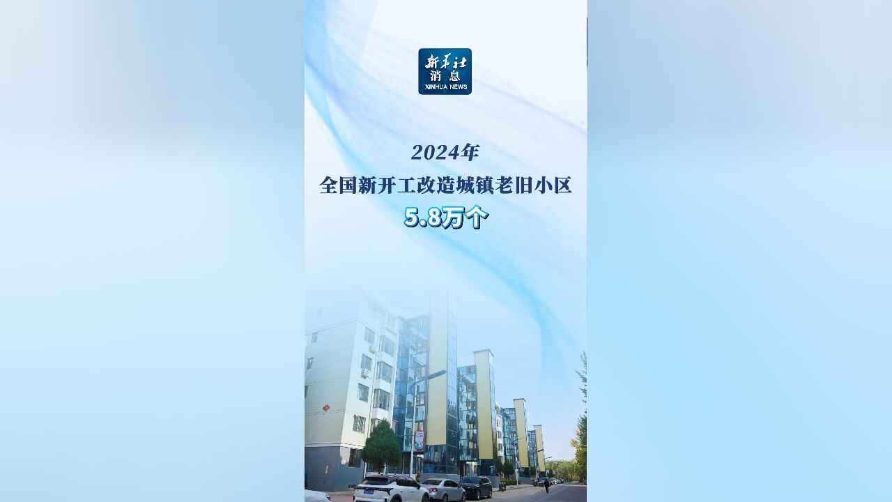 新华社消息|2024年全国新开工改造城镇老旧小区5.8万个