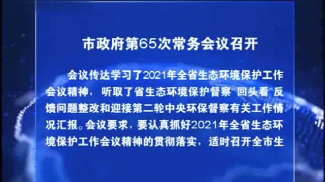 益阳市政府第65次常务会议召开