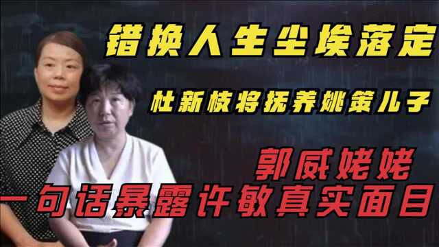 “错换人生”案尘埃落定?杜新枝将抚养姚策儿子,郭威姥姥发声暴露许敏真面目