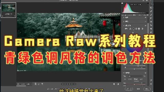 Camera Raw系列教程,青绿色调风格的调色方法,实例讲解易学好用