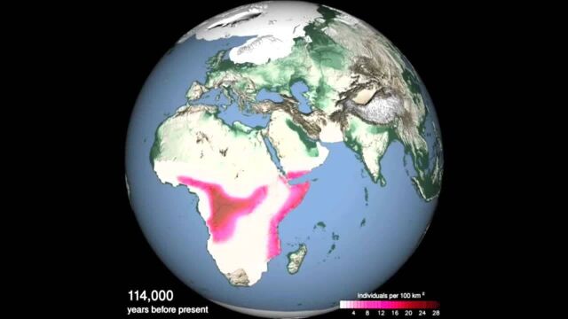 在 1 分钟内观看 125,000 年的人类迁徙