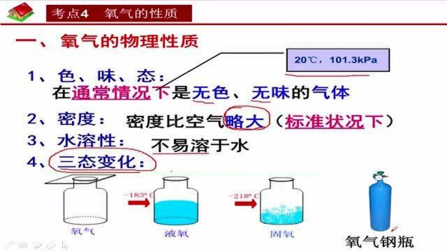 《初三化学》考点7:氧气的物理性质