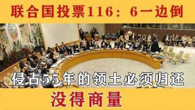 联合国投票1166一边倒,侵占55年的领土必须归还,没得商量