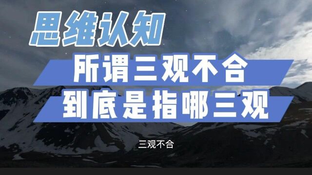 【思维认知】——所谓“三观不合”,“三观”到底指的是哪“三观”,“三观”相合有哪些好处#看点趣打卡计划