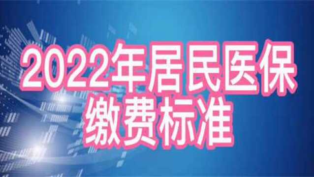 2022年居民医保缴费标准