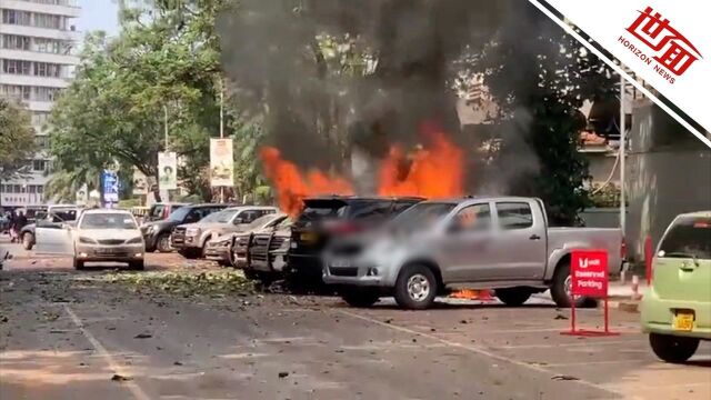 乌干达首都发生2起爆炸致数十死伤:车辆烧成火球 城市上空升起白烟