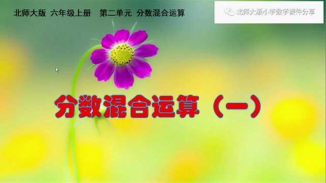 北师大版小学数学六年级上册《分数的混合运算》课件预览