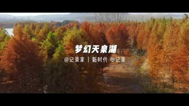 山地湖,碧水泉,云绕仙湖景特殊,红杉绘美图——梦幻天泉湖.