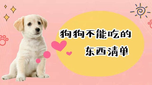 狗狗不能吃的东西清单,主人记得避开