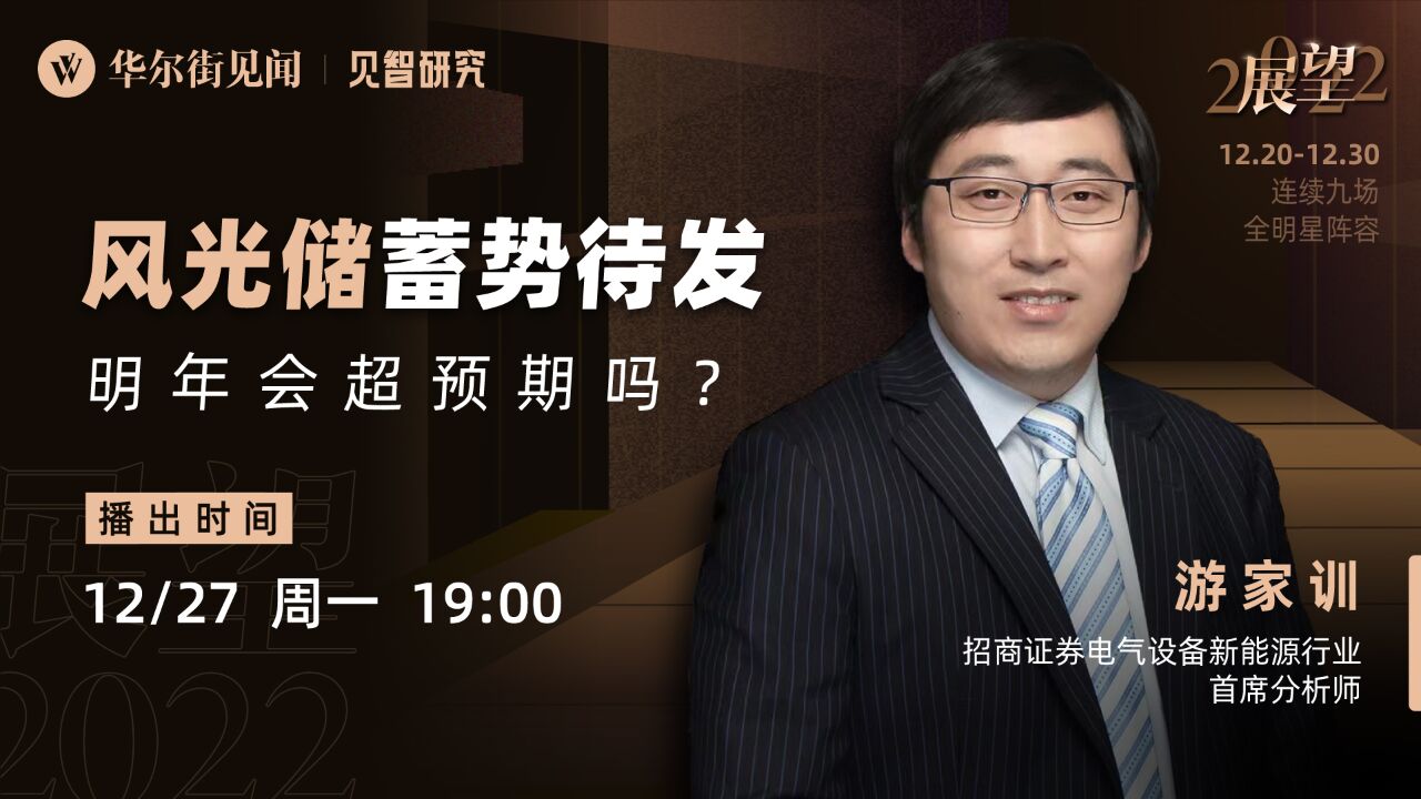 【展望2022系列专场直播录屏】招商证券游家训:风光储蓄势待发,明年会超预期吗?