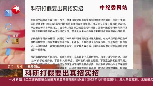 中纪委网站:科研打假要出真招实招