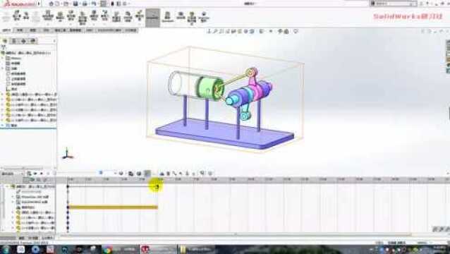 用SolidWorks画一个:活塞驱动的同轴反转机构