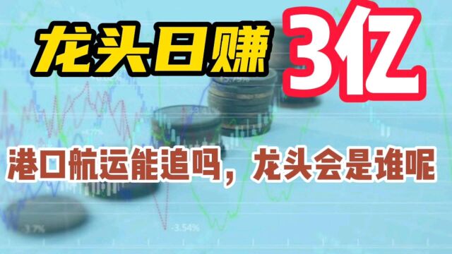 龙头日赚3亿,港口航运能追吗,龙头会是谁呢?