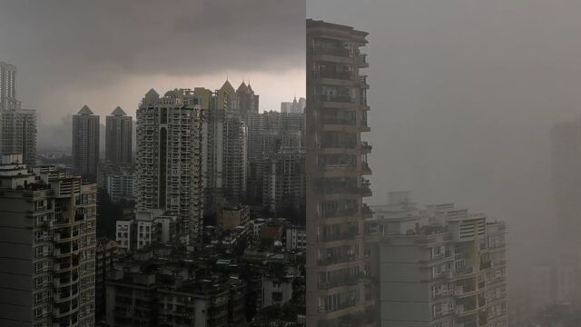 直击广东新一轮大范围暴雨:雷雨云团迅速移动 暴雨突至白昼如夜