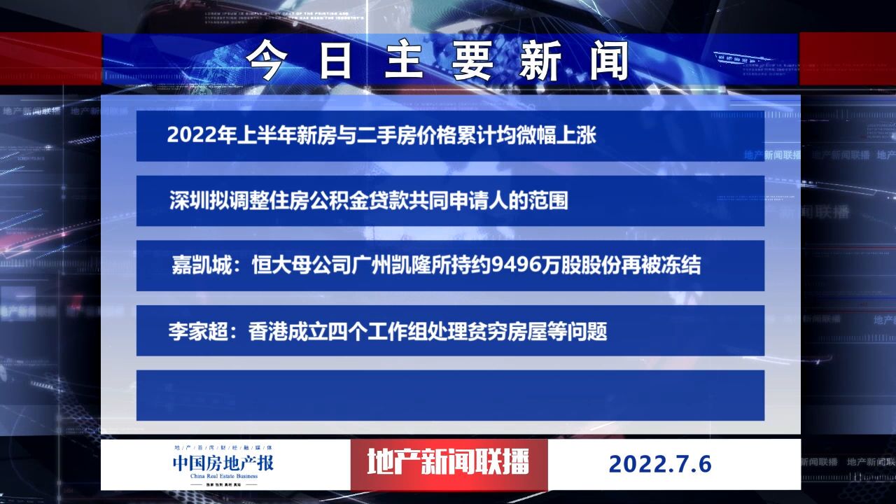 地产新闻联播丨嘉凯城:恒大母公司广州凯隆所持约9496万股股份再被冻结