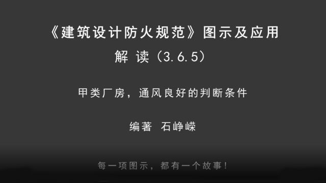 解读3.6.5:甲类厂房,通风良好的判断条件!《建筑设计防火规范图示及应用》