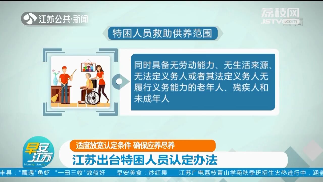 适度放宽认定条件 确保应养尽养 江苏出台特困人员认定办法!