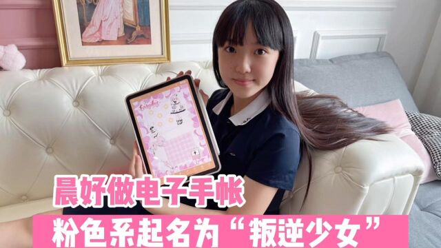 晨妤做了一个粉色系的电子手帐,起名为“叛逆少女”,好看吗?