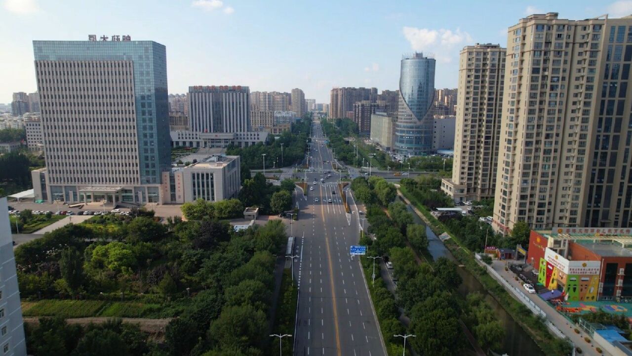 安阳市朝阳路美景街景,高楼大厦拔地而起