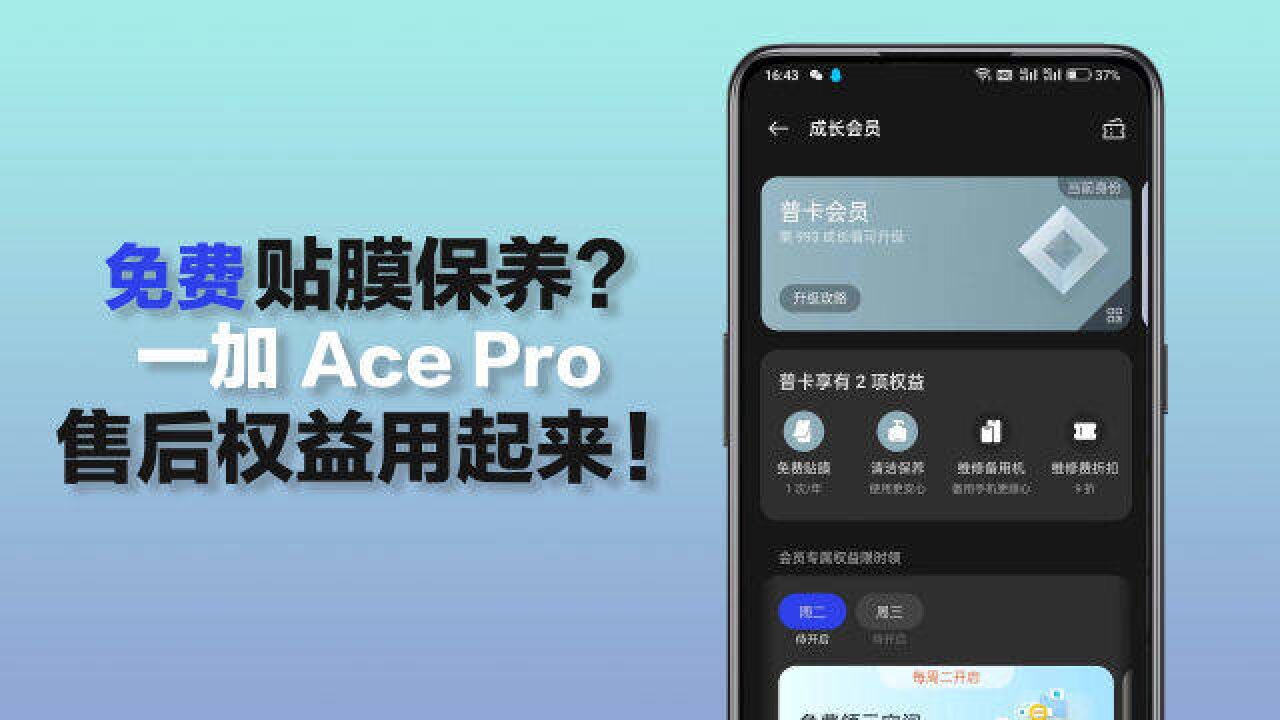 免费贴膜、保养,一加Ace Pro售后权益用起来