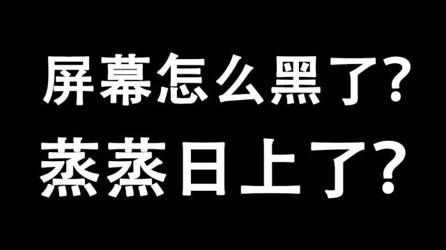 屏幕怎么黑了?蒸蒸日上了吗?