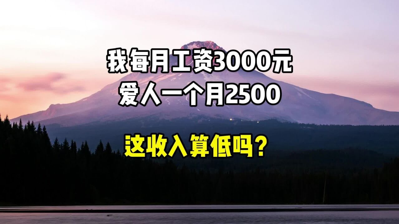 我每月工资3000元,爱人一个月2500元,这收入算低吗?