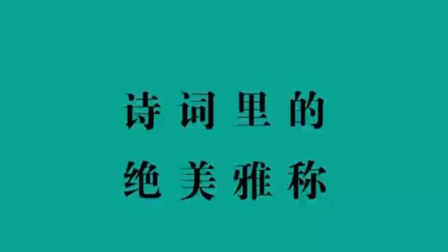 【中国式浪漫】|盘点那些诗词中的绝美雅称,知识积累