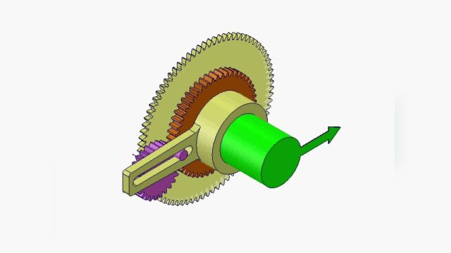 图389 四次瞬时停歇的内行星轮导杆机构转动素材
