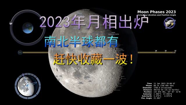 2023年月相出炉,南北半球都有,赶快收藏一波!