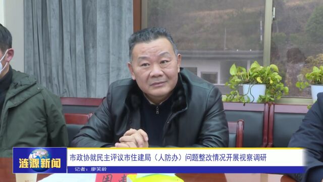 涟源市政协就民主评议市住建局(人防办)问题整改情况开展视察调研