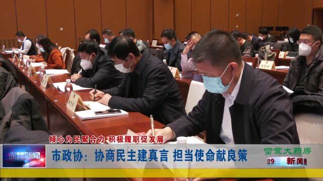 倾心为民聚合力 积极履职促发展 | 市政协:协商民主建真言 担当使命献良策