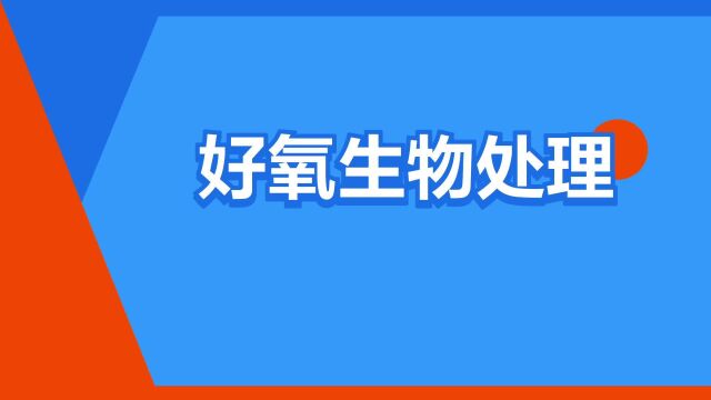 “好氧生物处理”是什么意思?