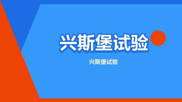 “兴斯堡试验”是什么意思?