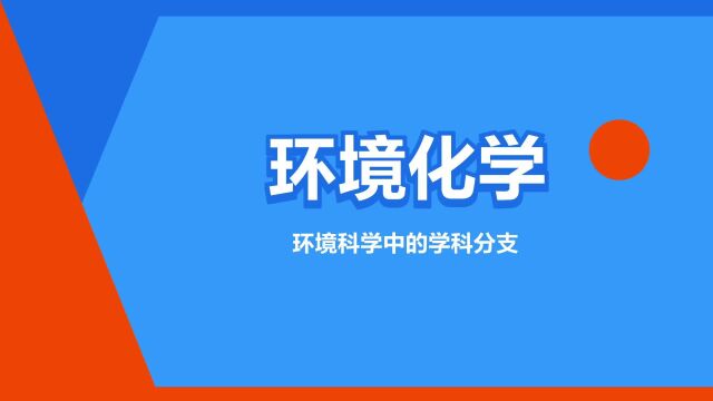 “环境化学”是什么意思?