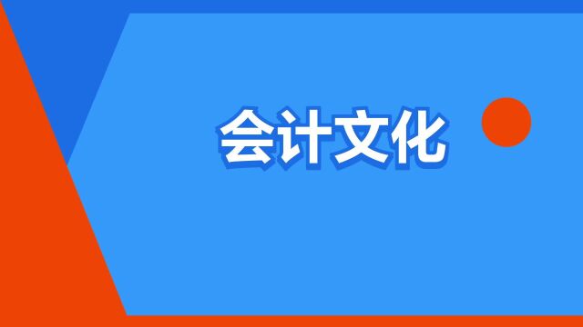 “会计文化”是什么意思?